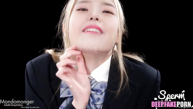 Lots of cumshots in IU's mouth - she swallows (진짜 가짜 아이유) [PREMIUM]