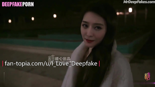 Hot, fake stewardess Fan Bingbing made blowjob before flight / 范冰冰 深度伪造