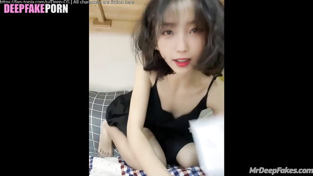 IU (아이유) had horny mood to make deepfake 딥페이크 with her pussy plays