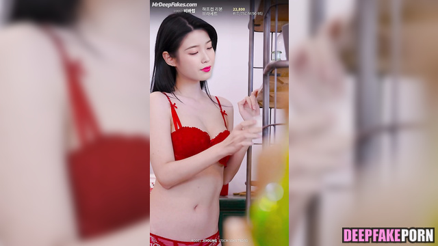 Sweet babe IU in red hot underwear sex scene - 아이유 딥 페이크 비디오