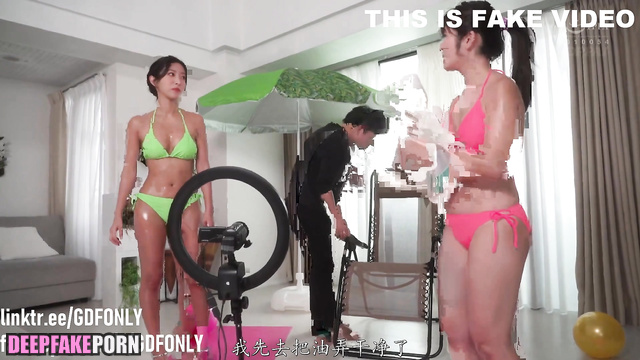 Deepfake Olivia Hye (LOONA) in a sexy green bikini (딥페이크 올리비아 혜) [PREMIUM]