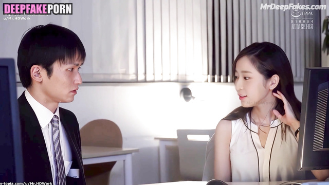 Office lady wanna fuck new colleague, fake Minju / アイズワン セックスシーン