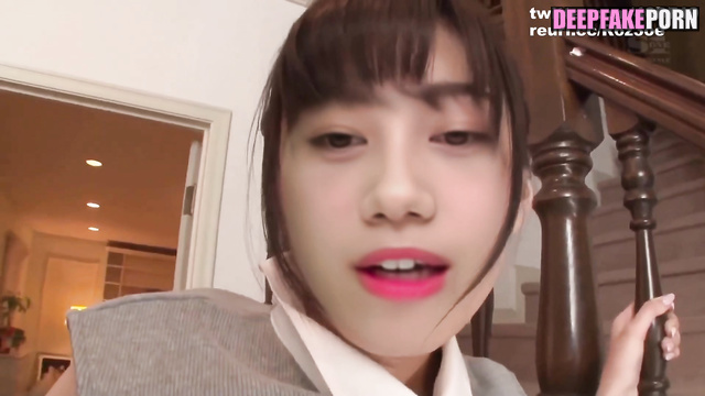 Ito Miku sucked cock near stairs, face swap - 伊藤 美来 セックステープ [PREMIUM]