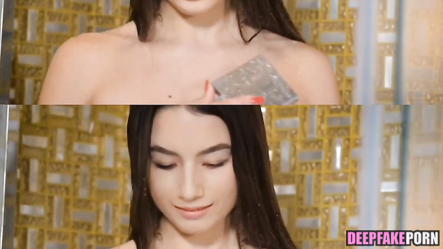 Fake girls Sakura Shymko and Kyedae bath masturbating