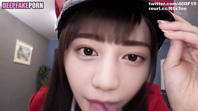 Fake Nao Kosaka made blowjob in police suit / 小坂 菜緒 日向坂46 [PREMIUM]