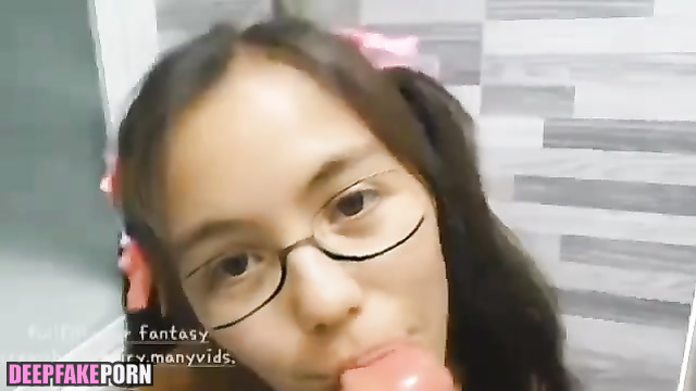 Pov sex scene of blowjob by passionate brunette Tiptoe Tingles ASMR