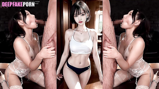 Blowjob with cumshots to great music with Mina, ai (トゥワイス セックステープ) [PREMIUM]