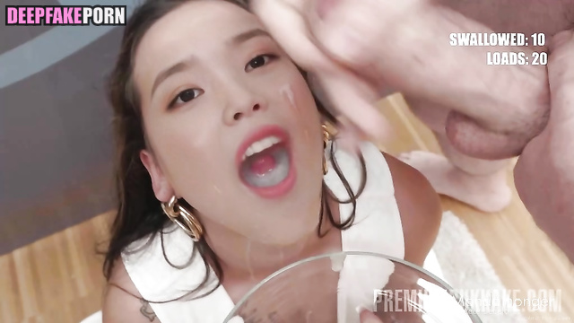 Decent bussines lady took part in bukkake party, ai IU 아이유 진짜 가짜 [PREMIUM]