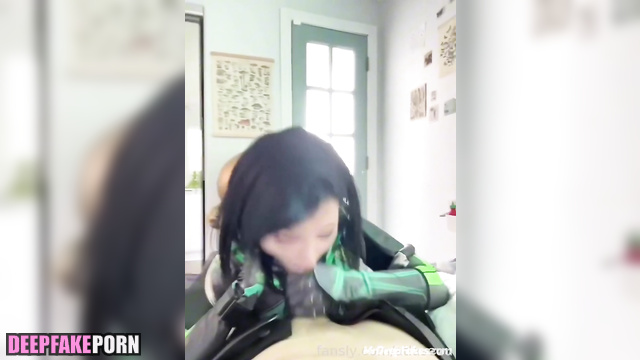 Snowbabyyx sucking cock in too hot fetish suit, fakeapp