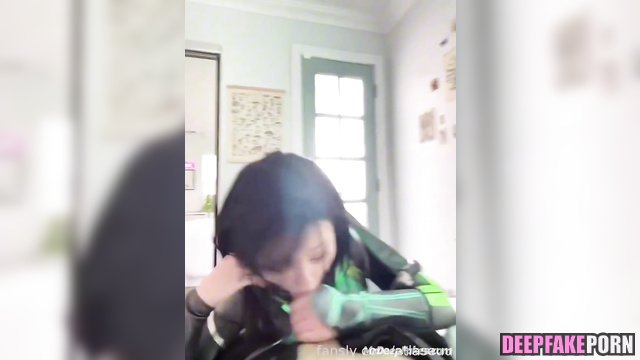 Snowbabyyx sucking cock in too hot fetish suit, fakeapp