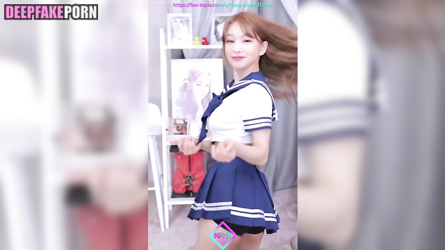 Sexy Sana dancing in schoolgirl suit, real fake (トゥワイス セックスシーン) [PREMIUM]
