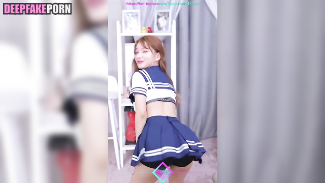 Sexy Sana dancing in schoolgirl suit, real fake (トゥワイス セックスシーン) [PREMIUM]