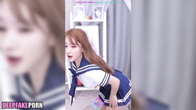 Sexy Sana dancing in schoolgirl suit, real fake (トゥワイス セックスシーン) [PREMIUM]