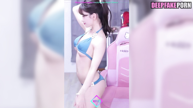 Winter solo fakeapp / girl dancing in blue bra 윈터 에스파 [PREMIUM]