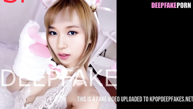 Mina in costume showing her tail (미나 트와이스 딥페이크) deepfake