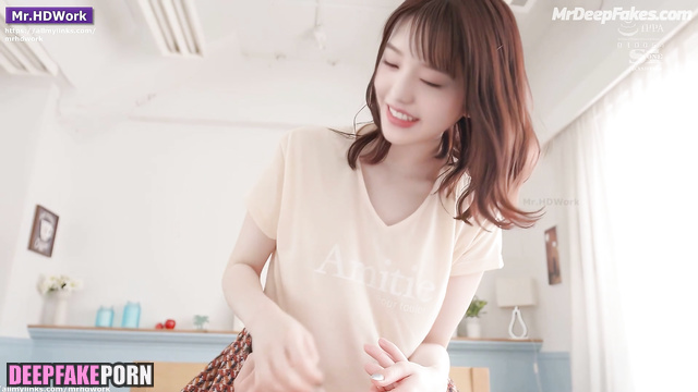 Wonyoung IVE spread her legs in front of her boyfriend (偽アプリ アイヴ)