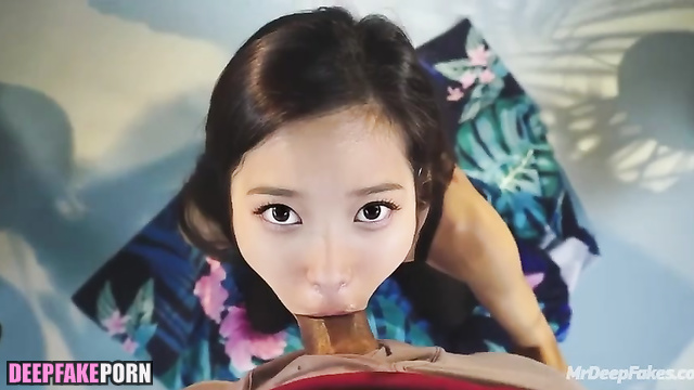 Korean whore sucking big white cock / IU (아이유 섹스 테이프) deepfake porn