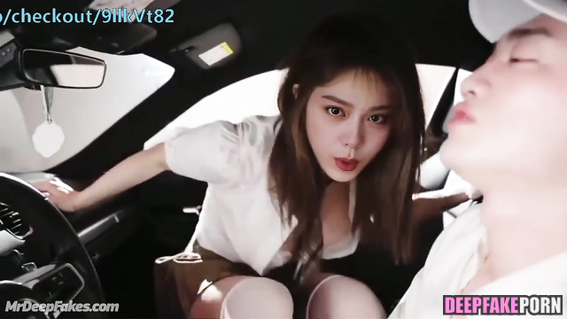 In my car 趙今麥 Zhao Jinmai makes passionate sex fantasy real 充满激情的性爱