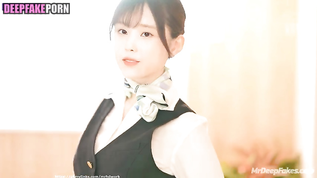 얼굴 스왑 Face swap IU 아이유 needs to relax after work in naughty company