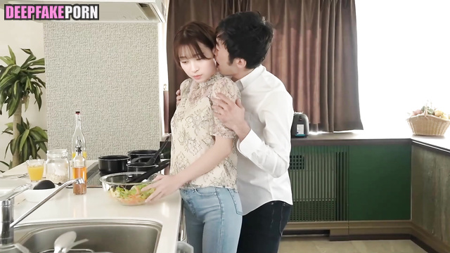 Prelude at a kitchen, Suzu Hirose 広瀬すず 本物の偽物 and guy from dating site ai