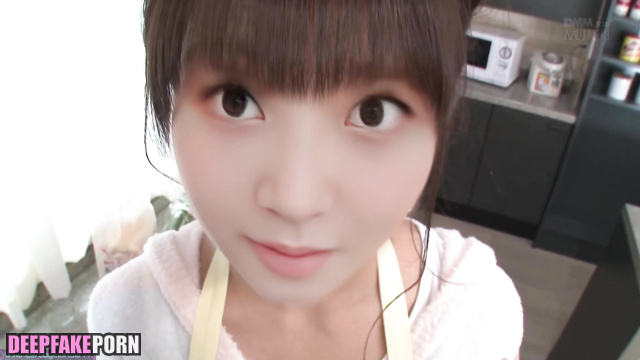 アイヴ 本物の偽物 pov blowjob at her huge, clean kitchen - ai housewife Rei [PREMIUM]