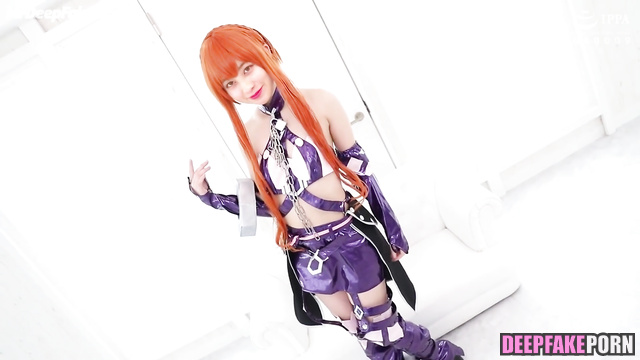 Fake Kanna Hashimoto (橋本 環奈 セックスシーン) playing with guy in anime suit