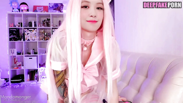 Anime bitch masturbating with dildo (로제 블랙핑크) Rose hot deepfake video [PREMIUM]