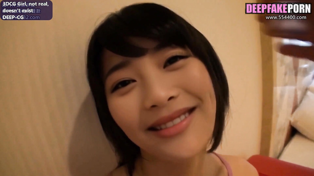 Brunette jumping on a new cock in the hotel / ニュージーンズ 本物の偽物 Hanni A.I.