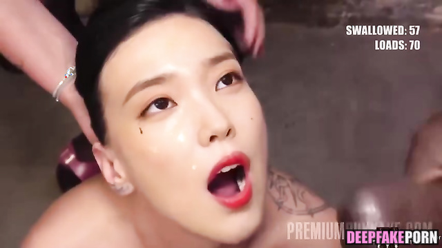 Her pretty red lips were cumed to the fullest / IU (아이유 섹스 테이프) fakeapp