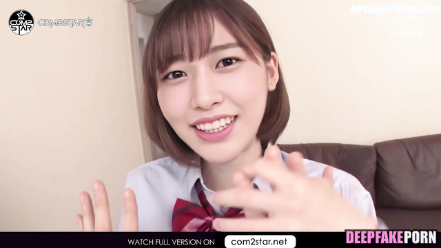 Schoolgirl playing with tongue her teacher / アイズワン 本物の偽物 Yujin fakeapp