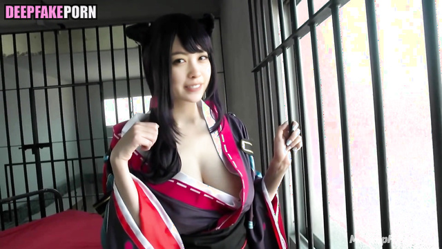 Gangbang party with Kanna Hashimoto (橋本 環奈 本物の偽物) in authentic suit, ai