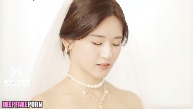 Bride 赵露思 Zhao Lusi gets ready to fuck with her husband 换脸 face swap