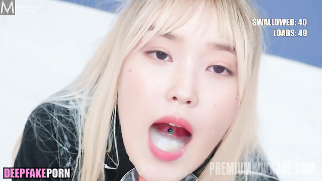 딥페이크 Deepfake IU 아이유 was happy to swallow such big amount of cumshots [PREMIUM]