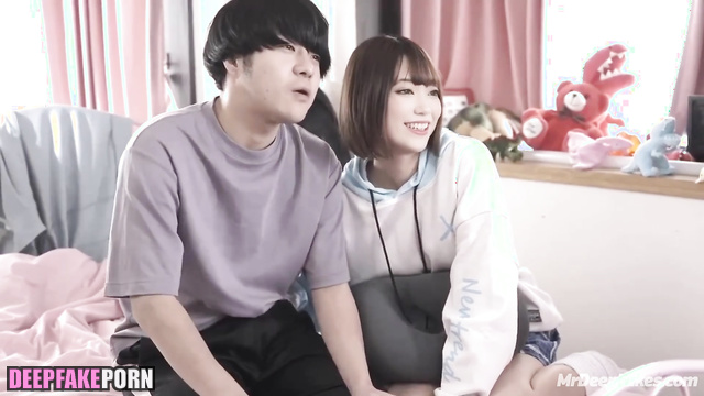 He took out his dick and started jerking off while being next to Emiru ai