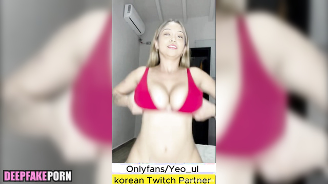 Yeoul's big boobs are bouncing in very seductive way face swap