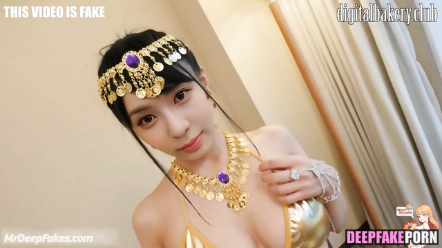 (배이 엔믹스) brunette in golden suit fucks so hot, look / Bae deepfake erotic
