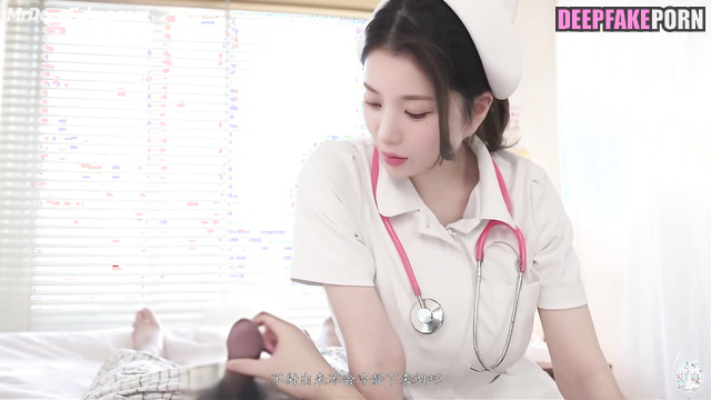 Patient jerking off on busty nurse / アイズワン フェイクポルノ Eunbi in fake porn