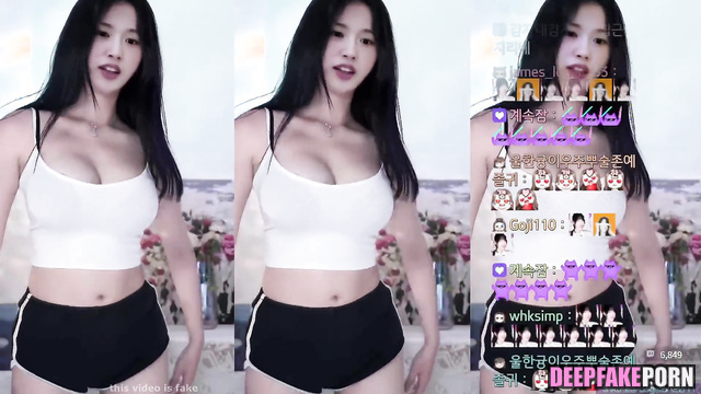 Sexy solo dance with energy Yujin アイズワン 偽の有名人のポルノ real fake