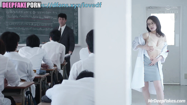 Deepfake 智能換臉 高圆圆 Gao Yuanyuan waited when the lecture will end to suck my cock