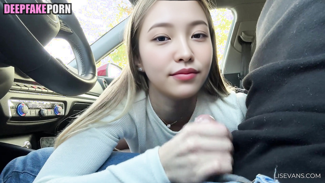 Blonde spit his cum after quick car blowjob 예리 레드벨벳 Yeri fake erotic [PREMIUM]