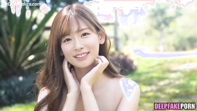 Solo ai scene with sexy star in bikini, Aiko Kaito (皆藤愛子 ディープフェイク)