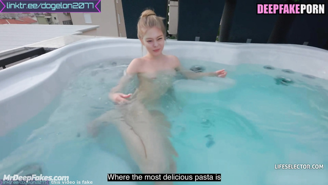 제니 블랙핑크 Jennie sucking your cock after swimming in jacuzzi - real fake