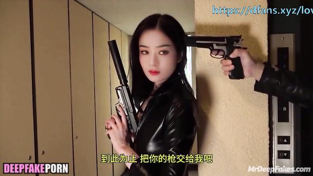 In sexy leather costume 赵丽颖 Zhao Liying is all under my sexual control 智能換臉 deepfake
