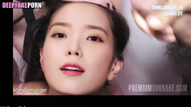 Interracial bukkake party with slutty IU (아이유 가짜 연예인 포르노) adult tapes