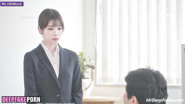 The hottest touches from a new colleague, Chaewon face swap アイズワン セックスシーン