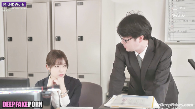 Office lady couldn't resist her new colleague アイズワン 人工知能 Yujin real fake