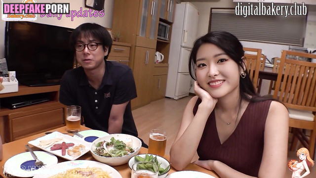 They fuck next to sleeping friend who came to visit, ai Olivia Sui 穗亩 换脸