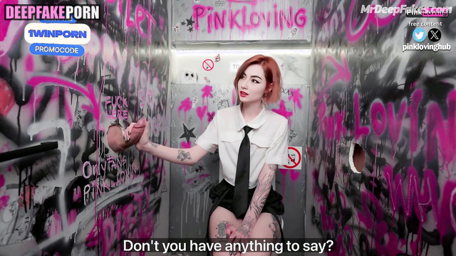 Pretty girl having fun with random cocks in the sex booth, fake Kyedae