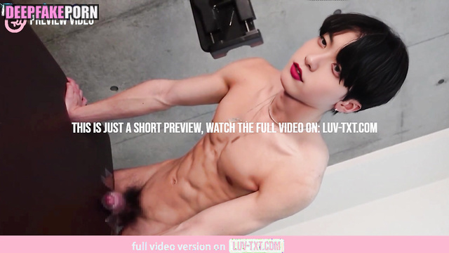 Fake Soobin giving himself pleasure with scotch tape トゥモロー ディープフェイク