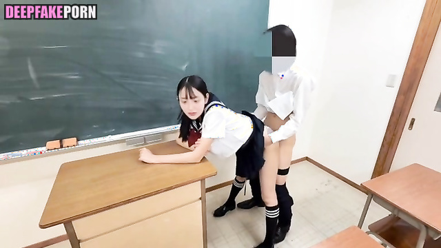 Face Swap Sakuraba Haruka (桜庭遥花) Teacher fucks schoolgirl